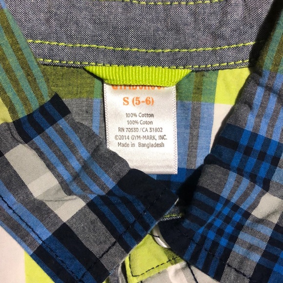 Gymboree plaid button down- S(5-6) - Picture 2 of 2